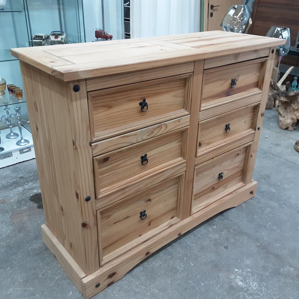 COMMODE 6 TIROIRS BOIS 