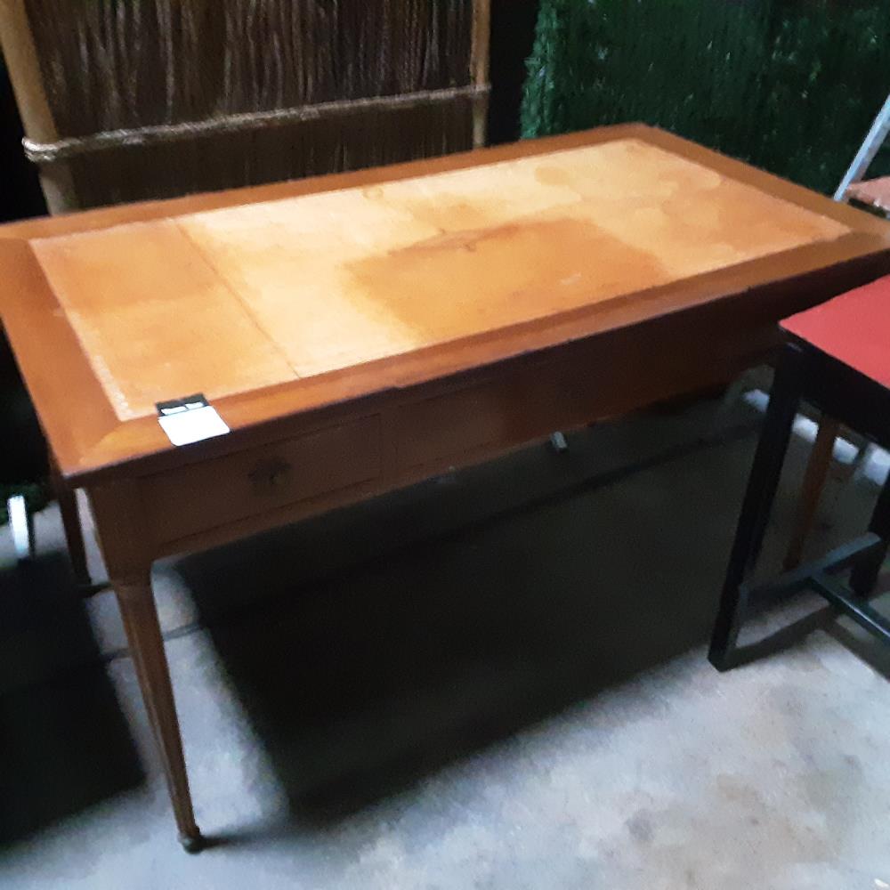 BUREAU BOIS DESSUS CUIR 3T