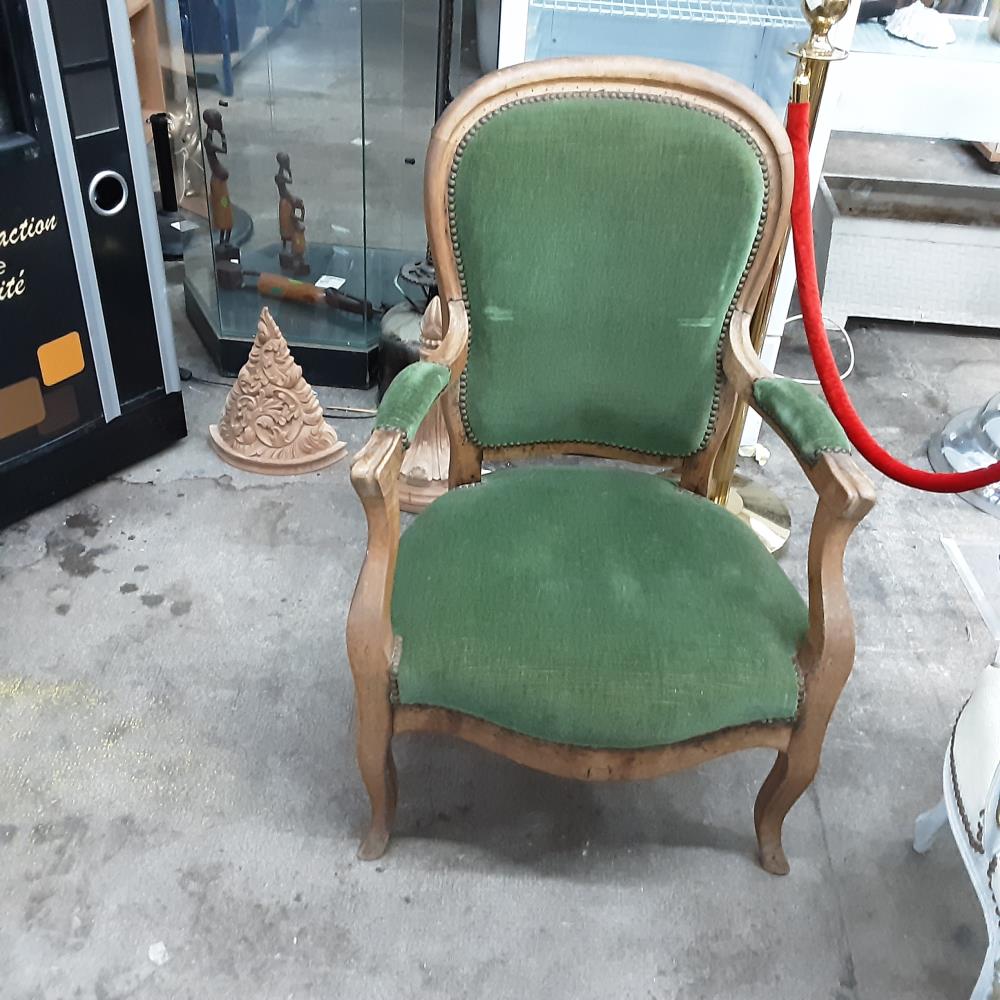 FAUTEUIL TISSU VERT 