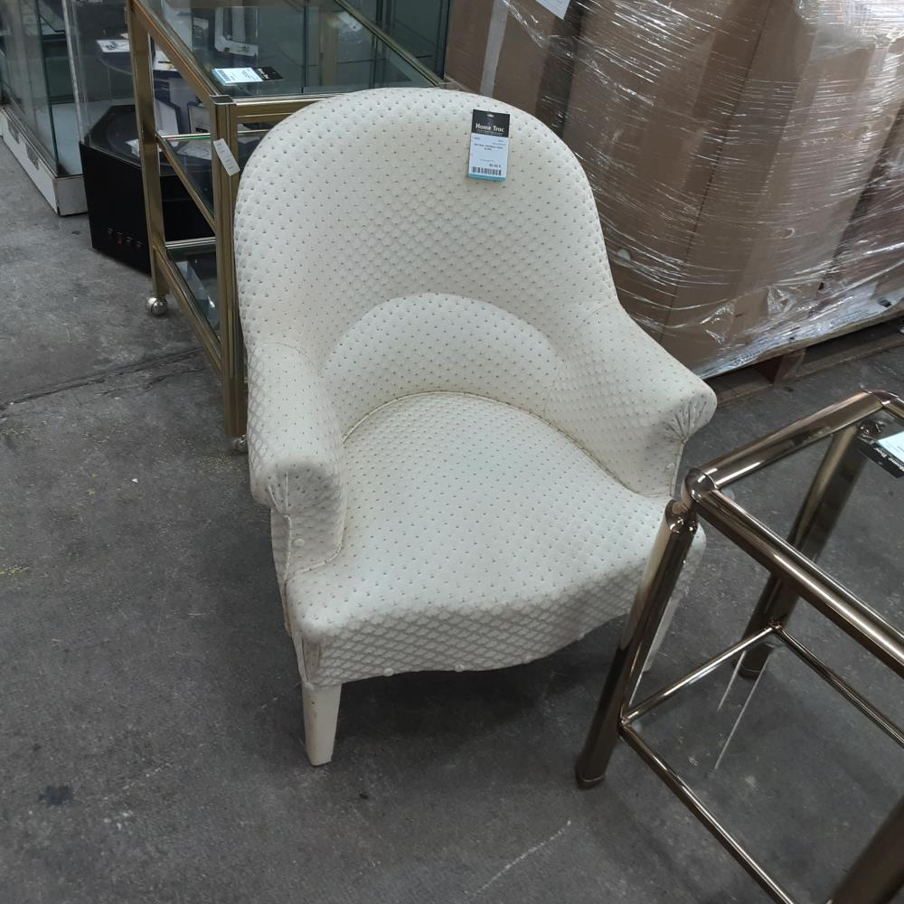 FAUTEUIL CRAPAUD TISSU BLANC