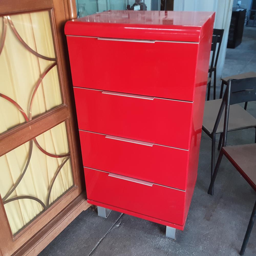 MEUBLE 4 TIROIRS ROUGE 