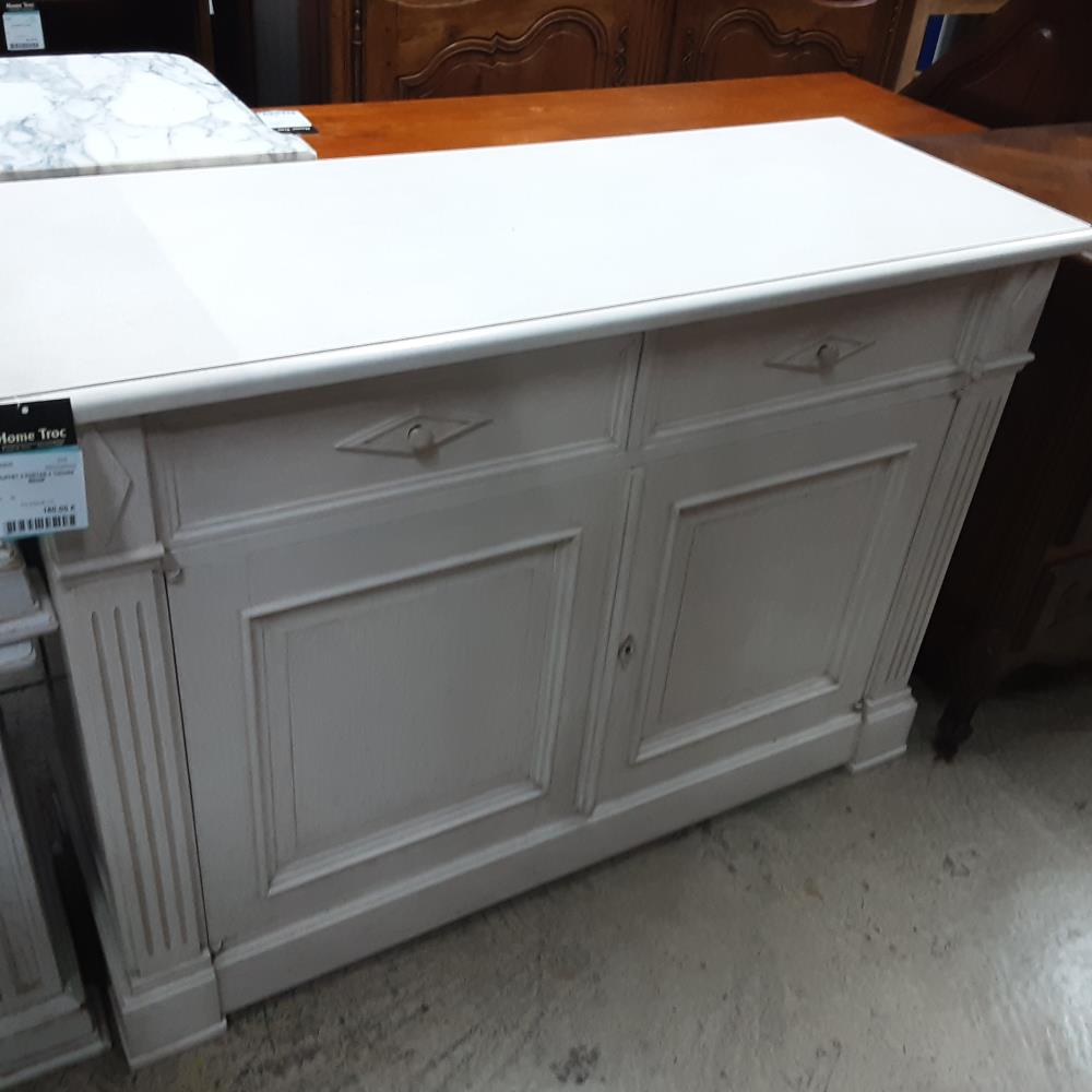 BUFFET 2 PORTES 2 TIROIRS BEIGE 