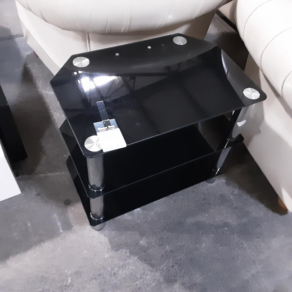 MEUBLE TV VERRE NOIR 