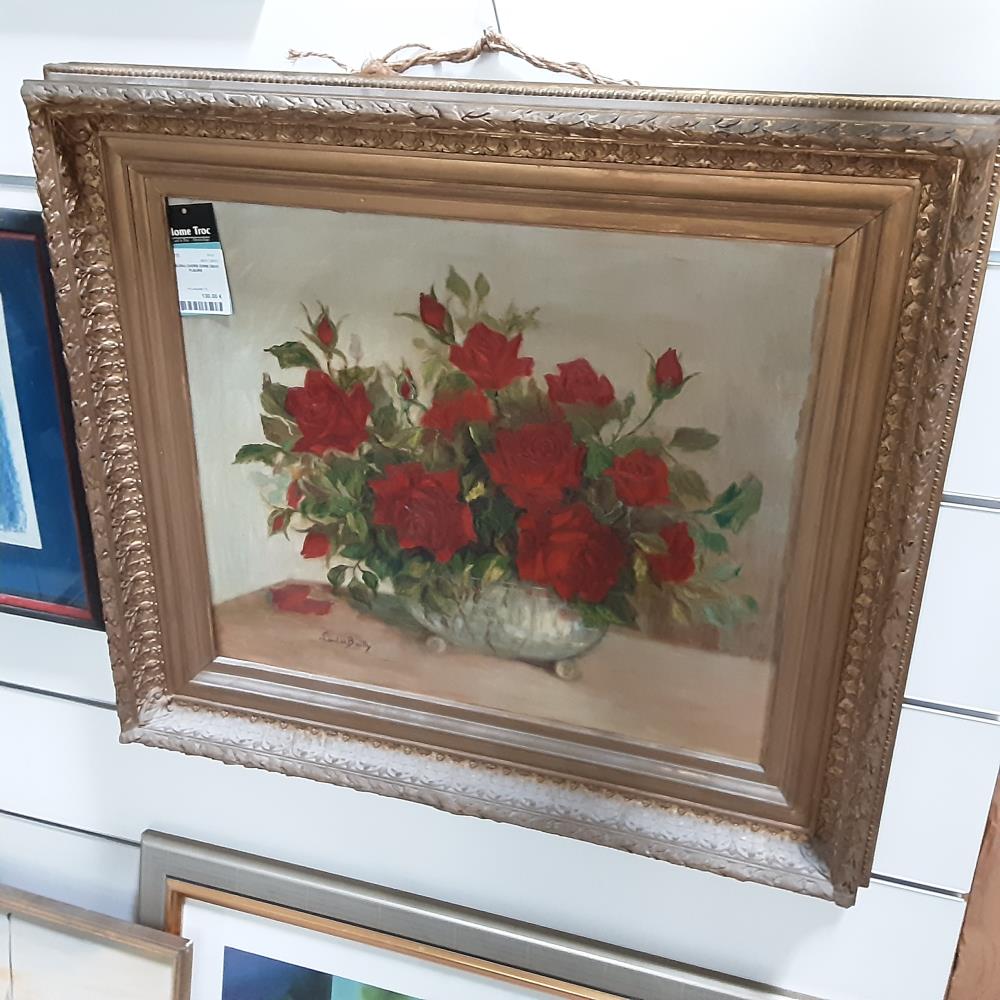 TABLEAU CADRE DORE DECO FLEURS 