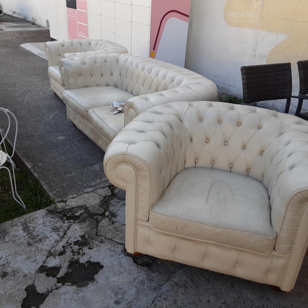 CANAPE CHESTERFIELD 2 FAUTEUILS 