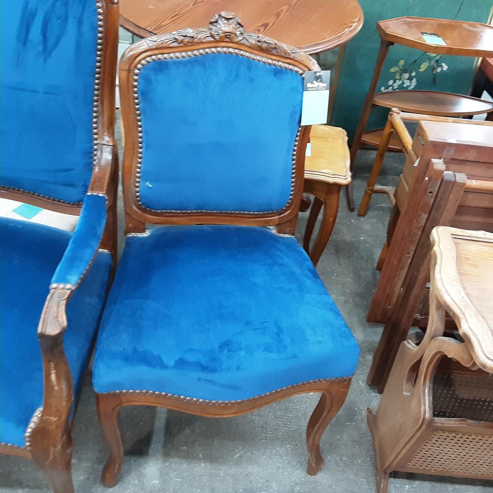 CHAISE TISSU BLEU 