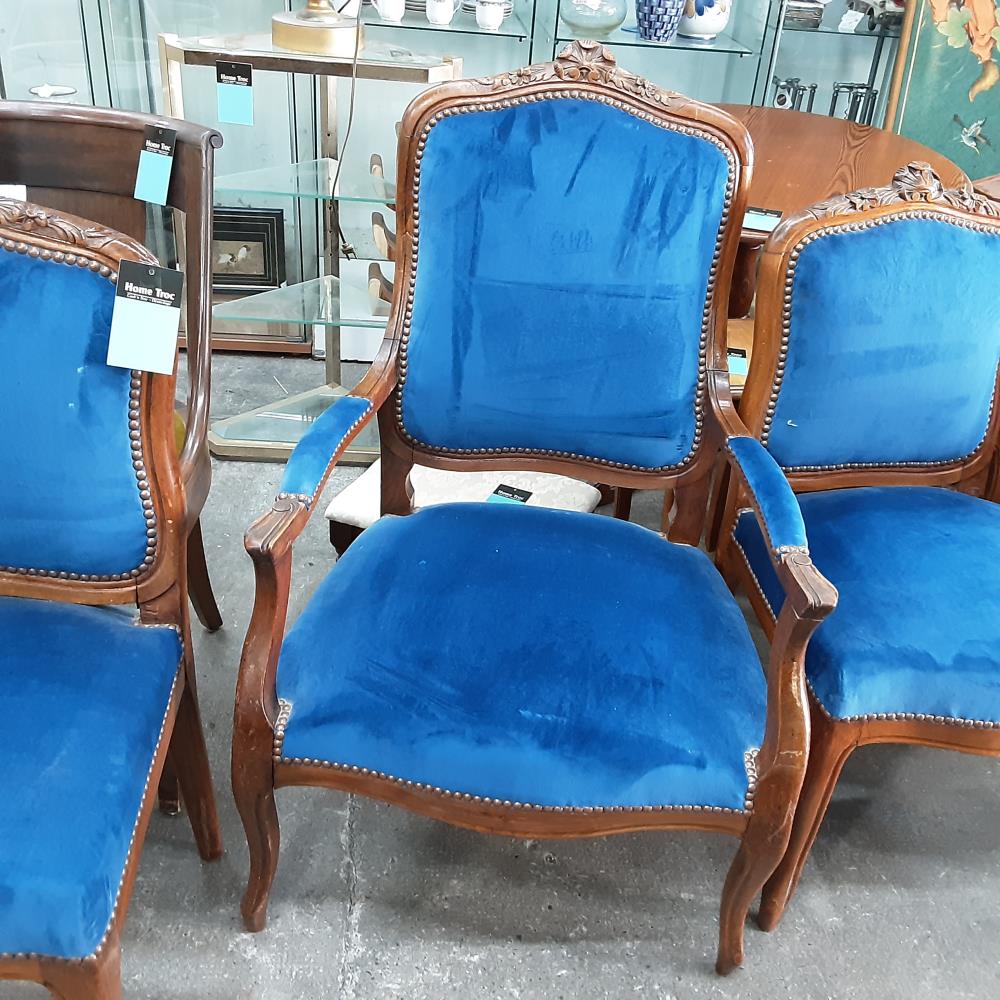 FAUTEUIL TISSU BLEU 