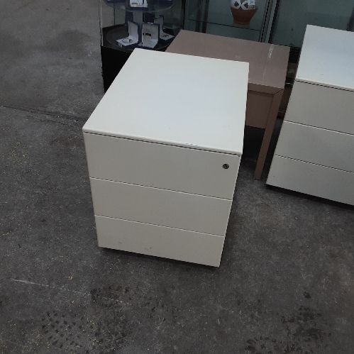 MEUBLE BUREAU METAL 3T BLANC 