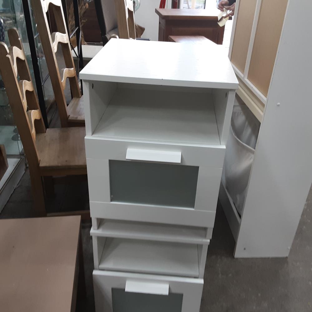 CHEVET 1 PORTE BLANC 