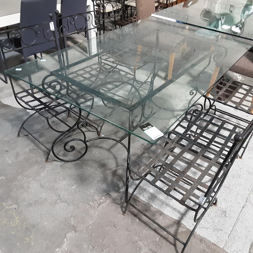 TABLE RECTANGLE FER VERRE 