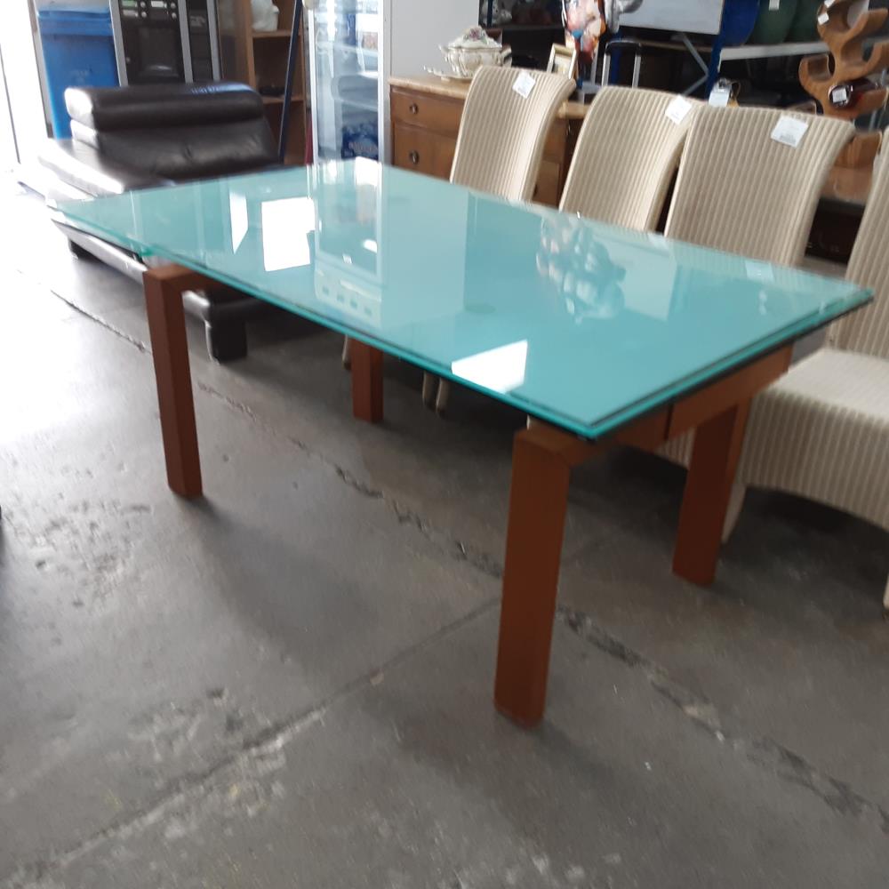 TABLE RECTANGLE PLATEAU VERRE 