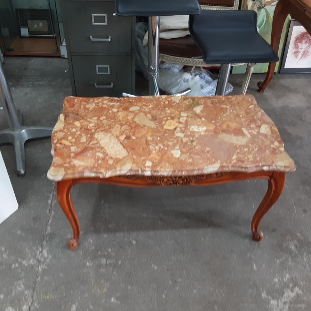 TABLE BASSE RECTANGLE MERISIER MARBRE 