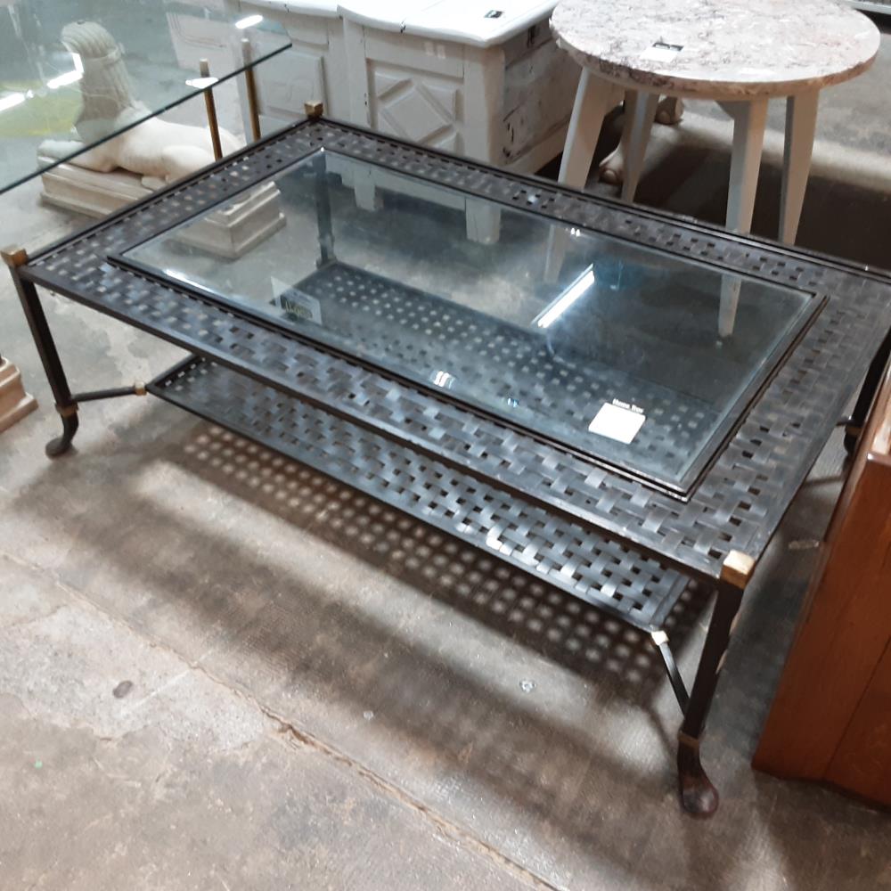 TABLE BASSE FER VERRE RECTANGLE GM 