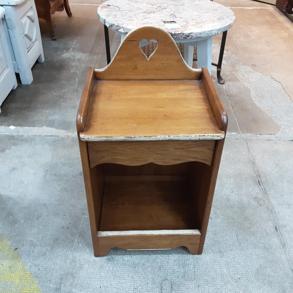 CHEVET 1 TIROIR BOIS COEUR 