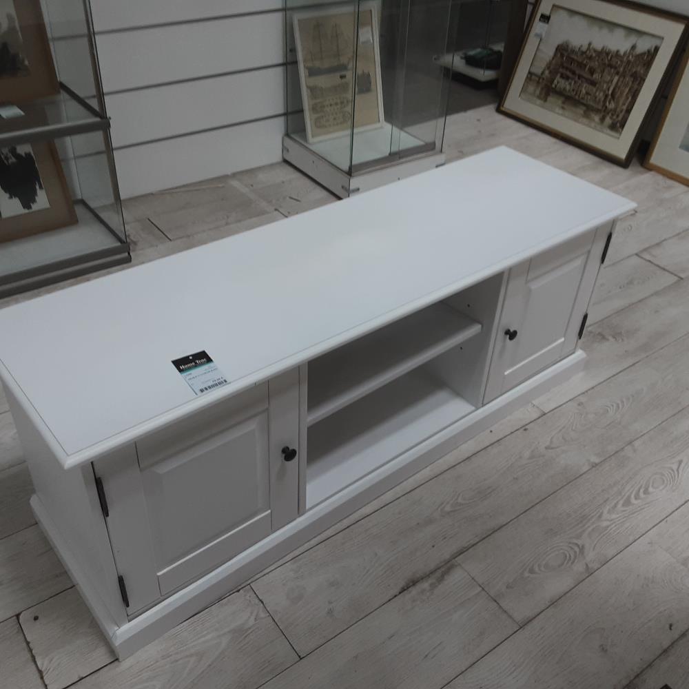 MEUBLE TV 2 PORTES BLANC 