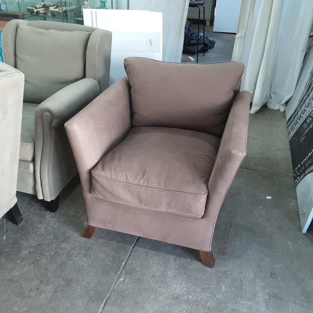 FAUTEUIL TISSU MARRON 