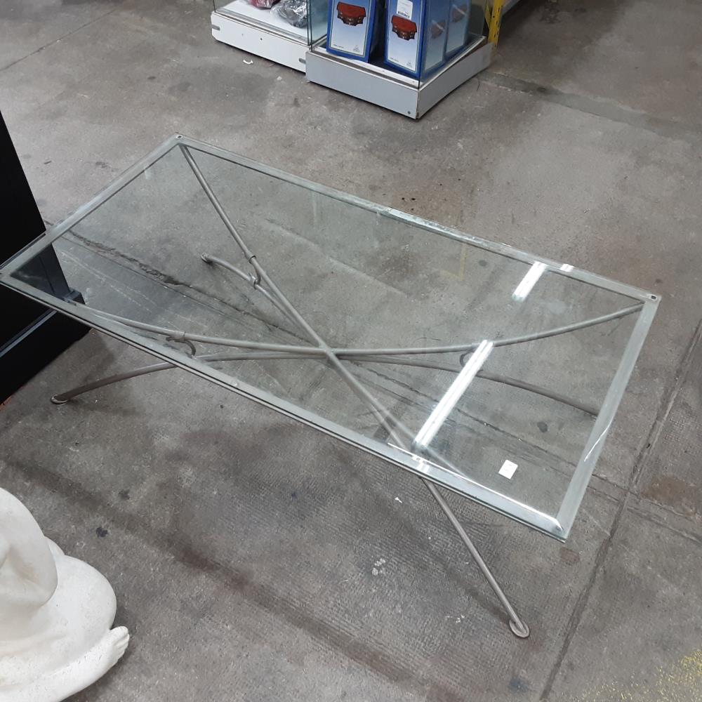 TABLE BASSE %ETAL PLATEAU VERRE