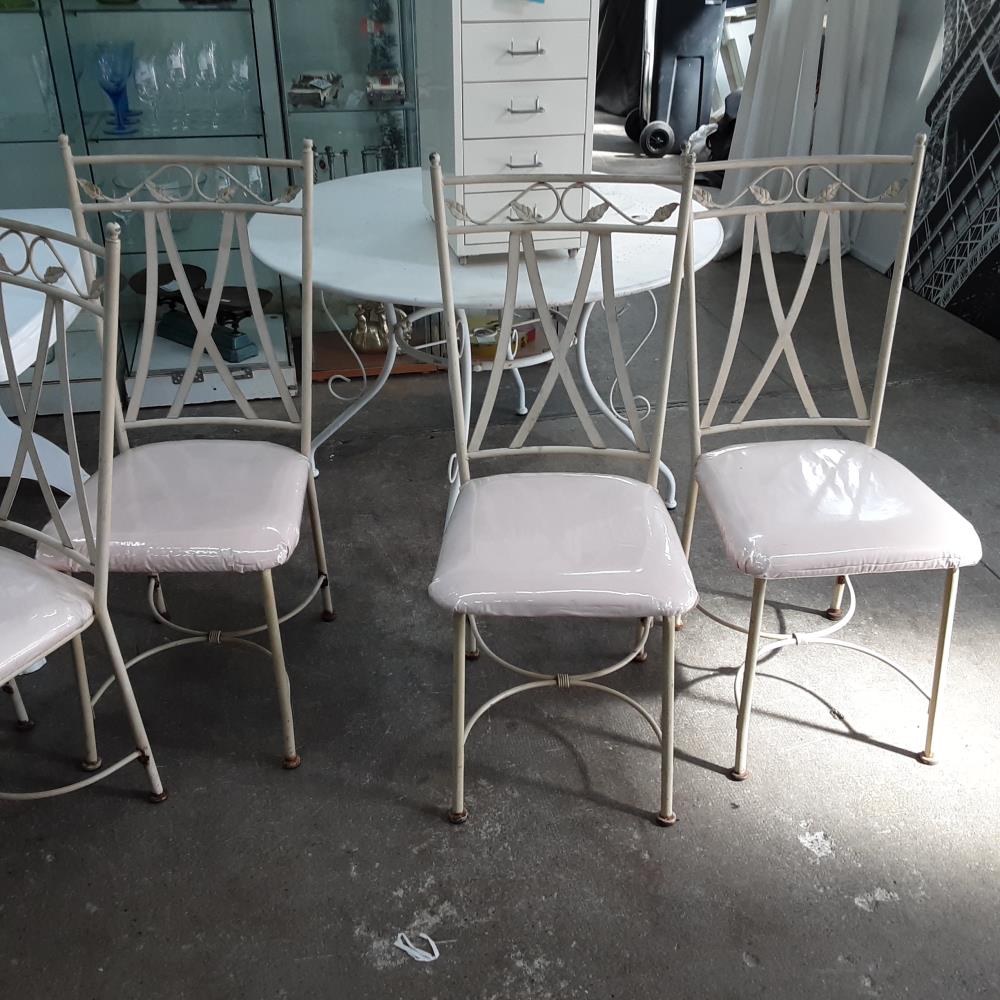 CHAISE METAL BLANCHE 