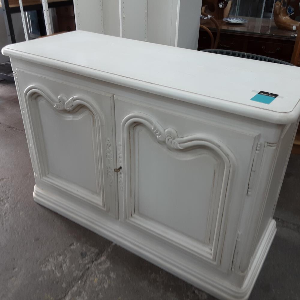 MEUBLE BAS 2P PEINT BLANC 