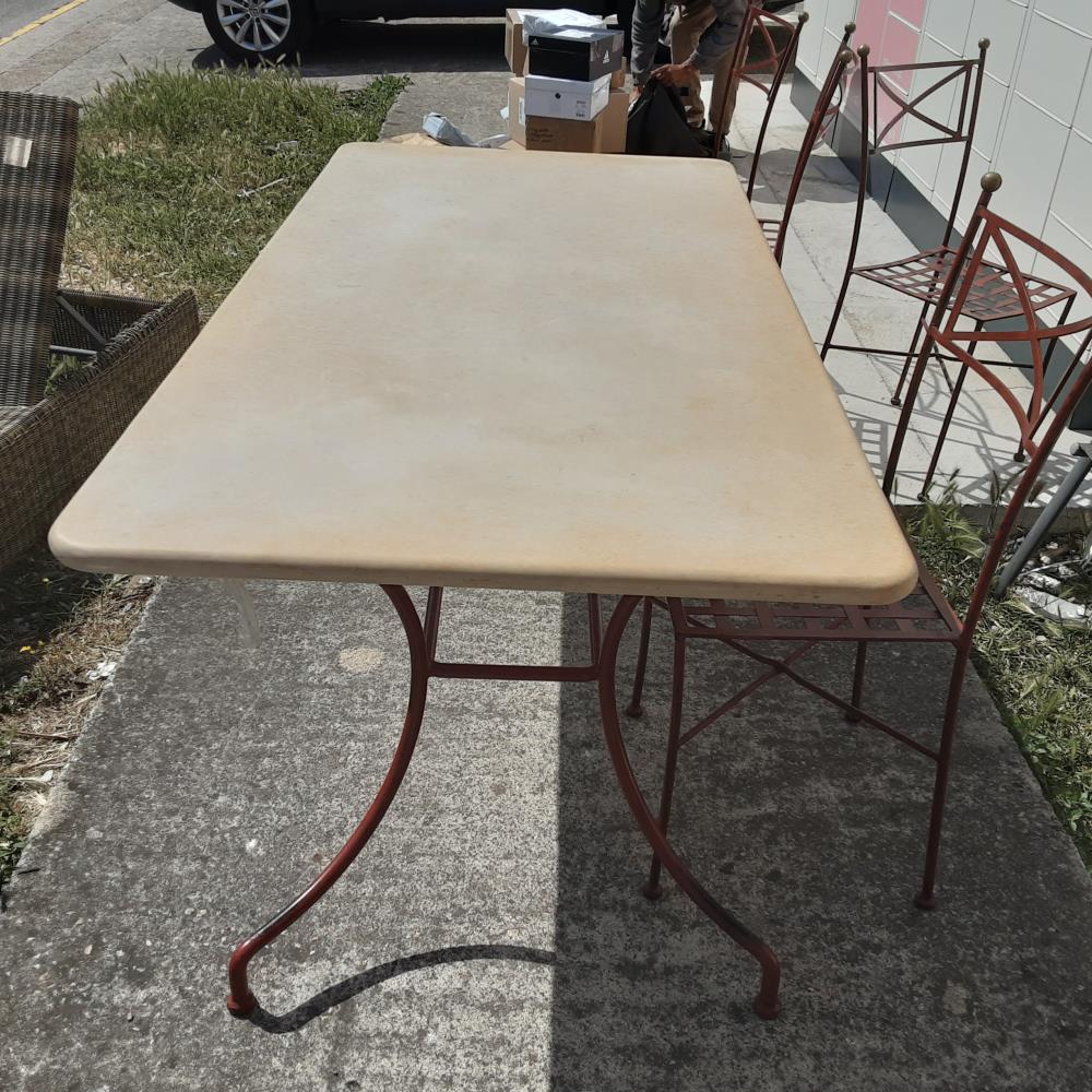 TABLE RECTANGLE PIED FF PLATEAU PIERRE 