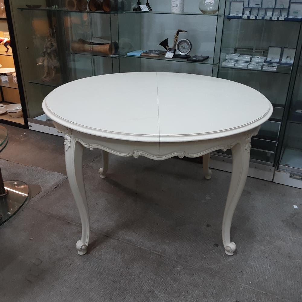 TABLE RONDE BLANCHE 2 ALLONGES 