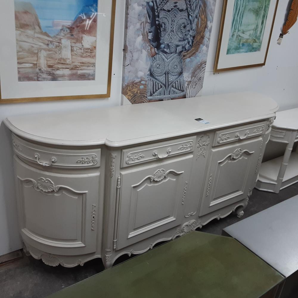 BUFFET BLANC 4 PORTES 4 TIROIRS 