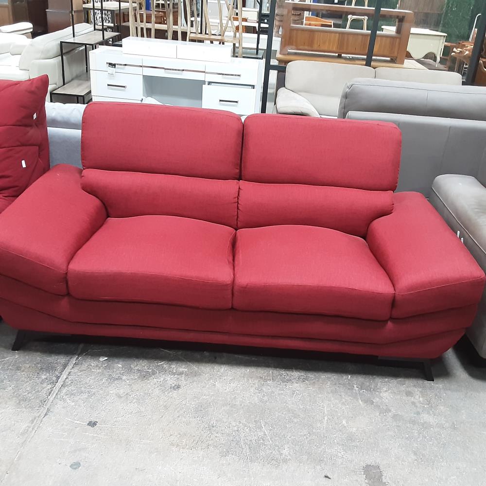 CANAPE 2 PLACES TISSU ROUGE 