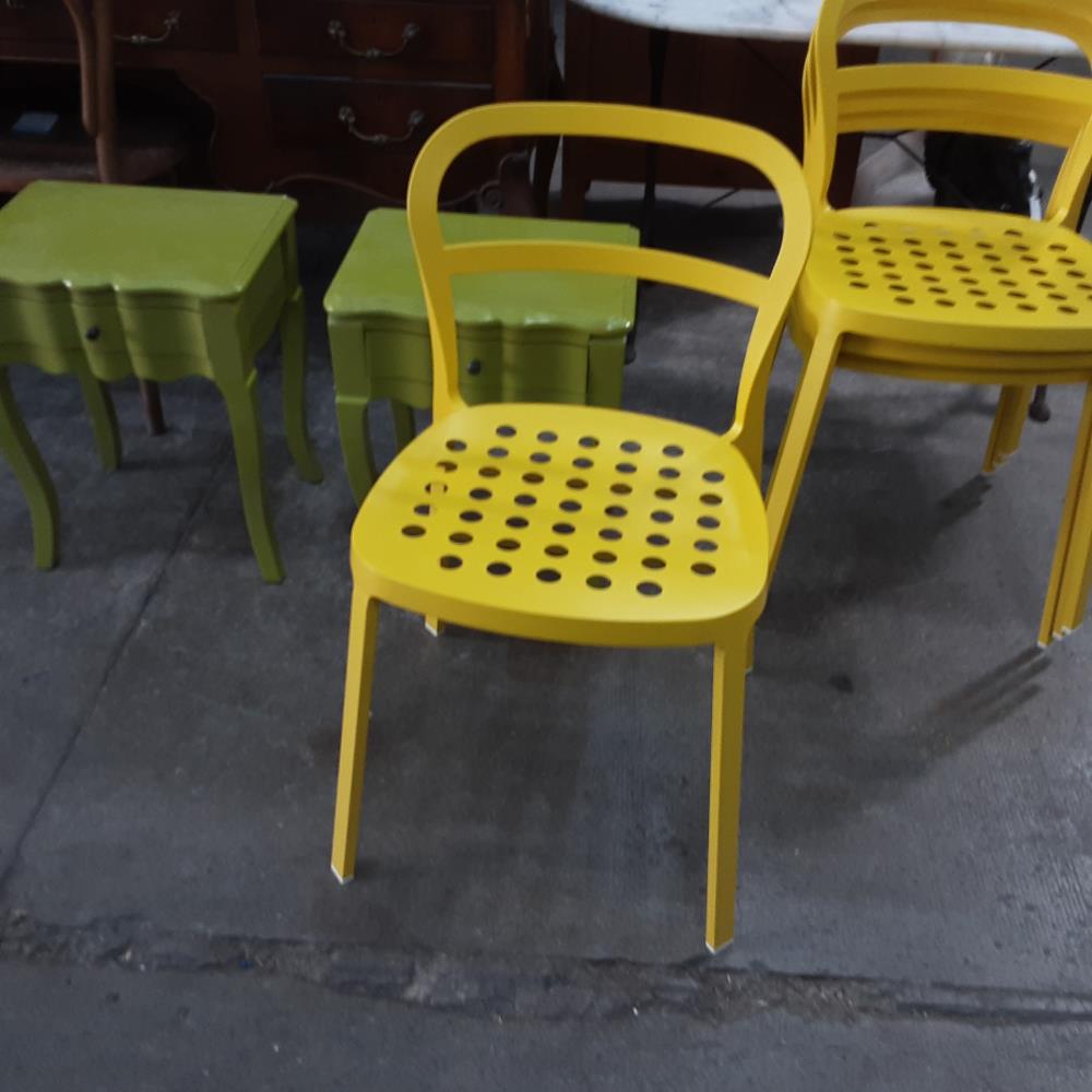 CHAISE METAL JAUNE 