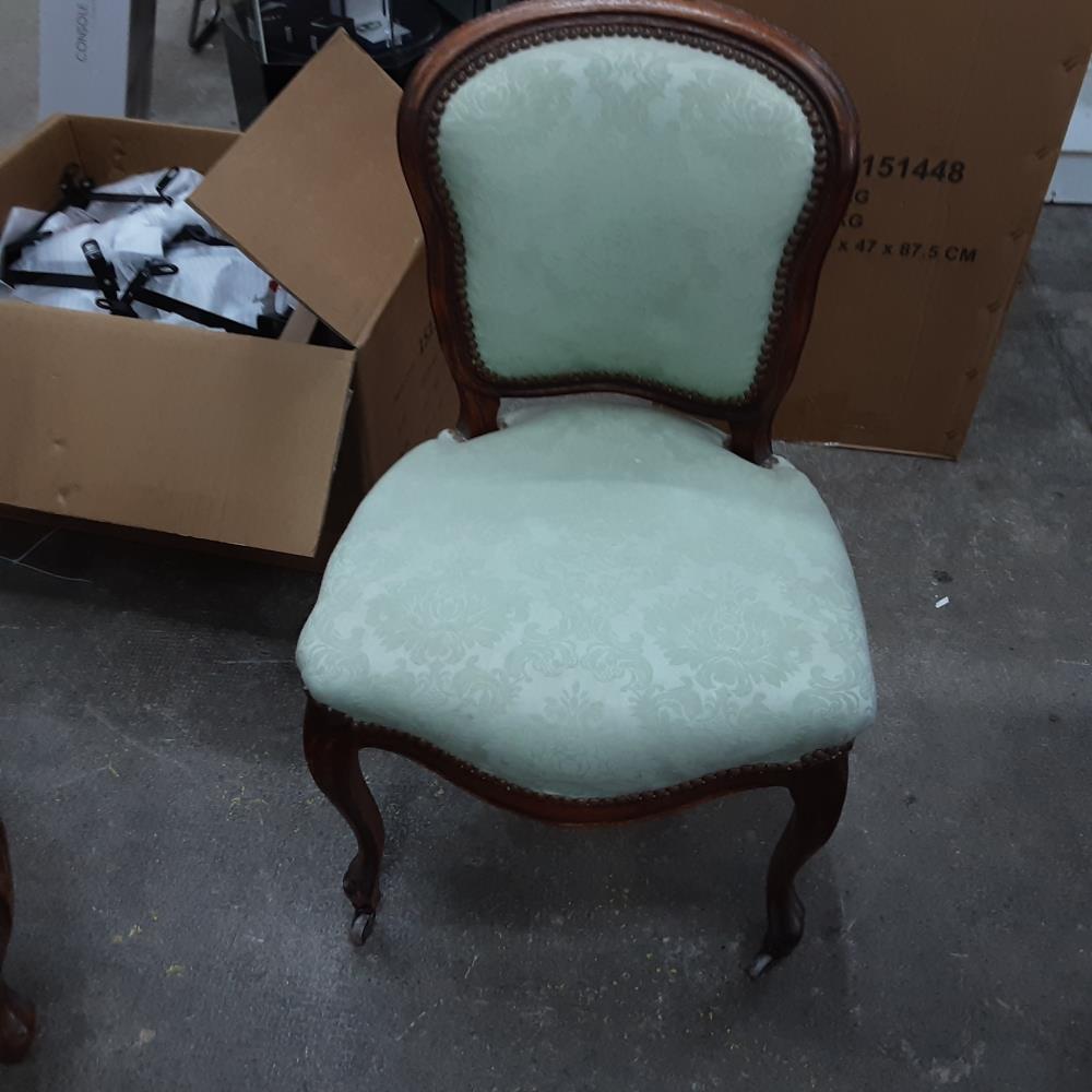 CHAISE ANCIENNE TISSU VERT 