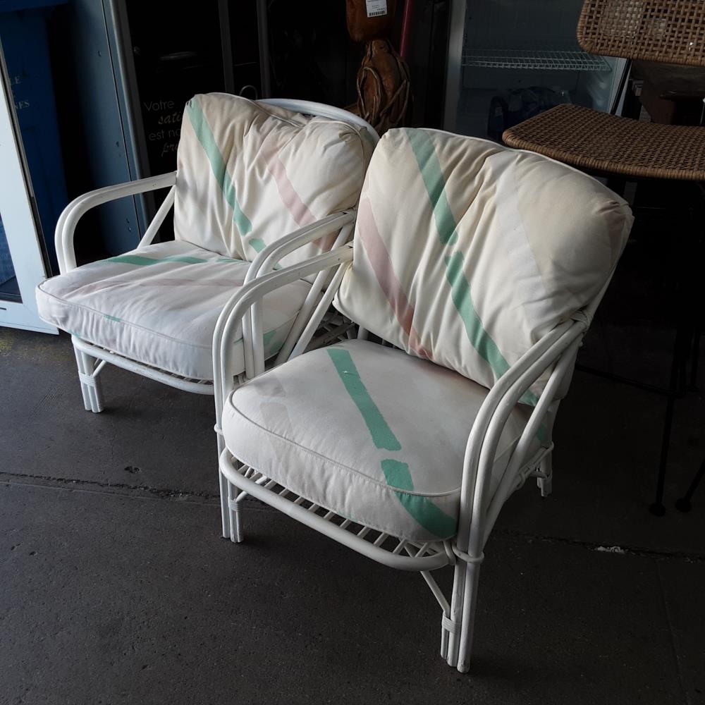 FAUTEUIL ROTIN BLANC 