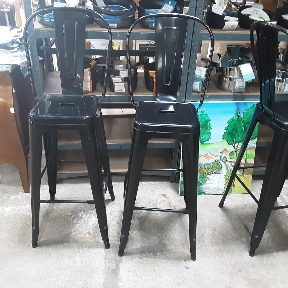 TABOURET DE BAR NOIR METAL 