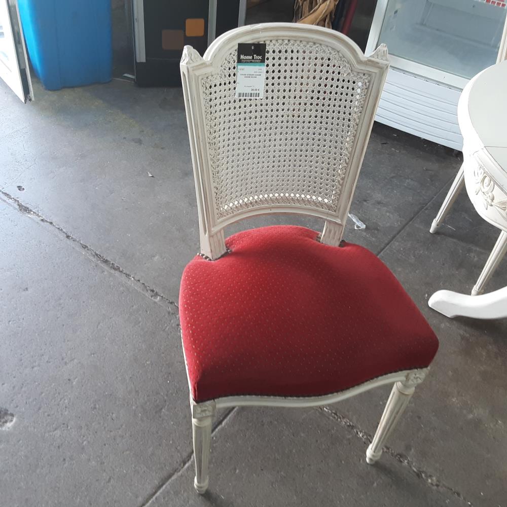 CHAISE DOSSIER CANNEE ASSISE ROUGE 