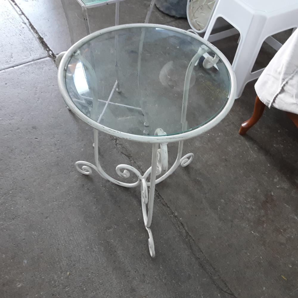 GUERIDON ROND VERRE 