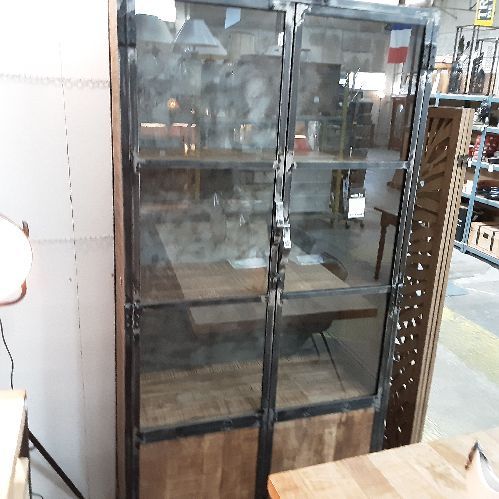 ARMOIRE VITRÉE REVOL MANGUIER ET FER
