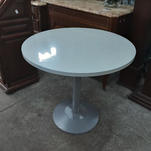 TABLE RONDE LAQUEE BLANCHE 80CM