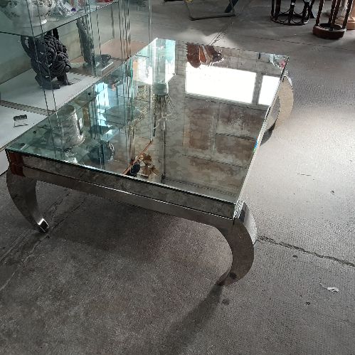 TABLE BASSE RECTANGLE PIED CHROME 