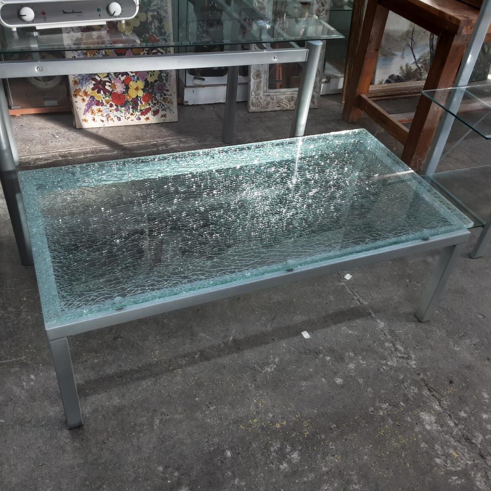 TABLEBASSE VERRE CRAQUELE