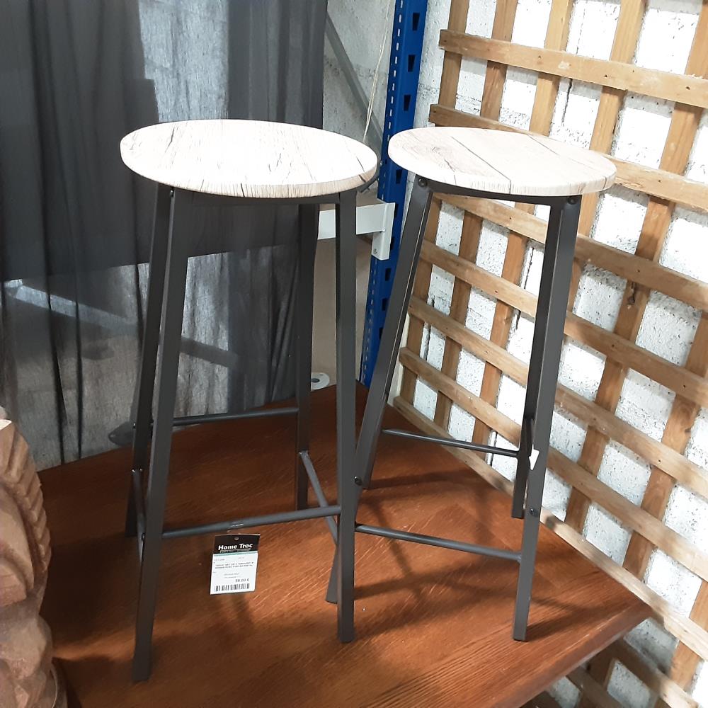 "DOCK"SET DE 2 TABOURETS RONDS AVEC PIED EN METAL
