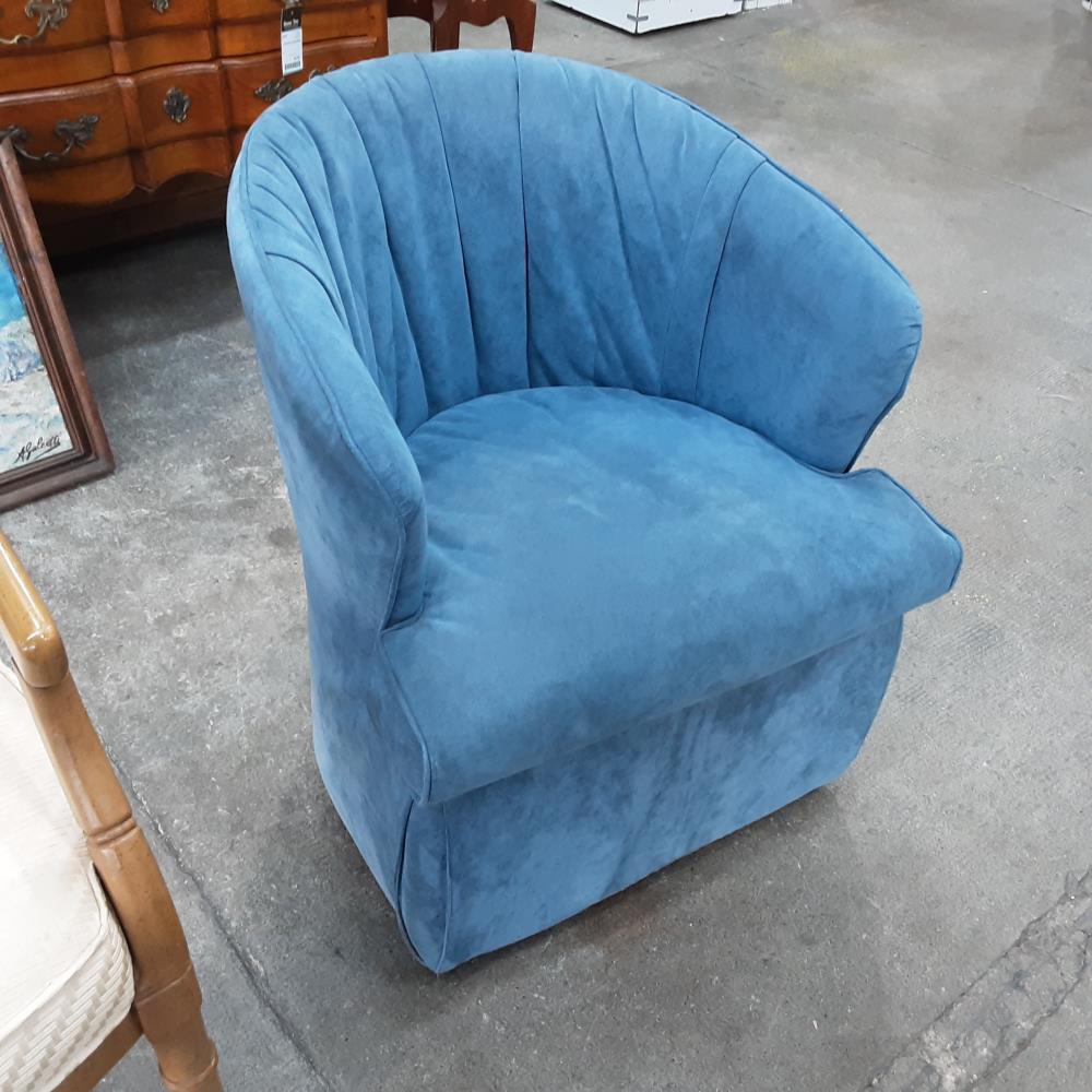 FAUTEUIL TISSU BLEU 