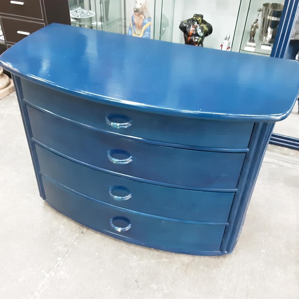 COMMODE 4 TIROIRS BLEUE 