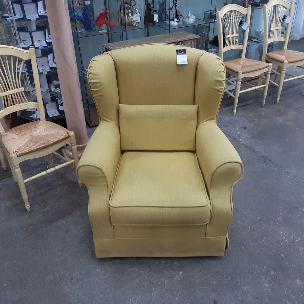 FAUTEUIL TISSU JAUNE POLTRONE SOFA 