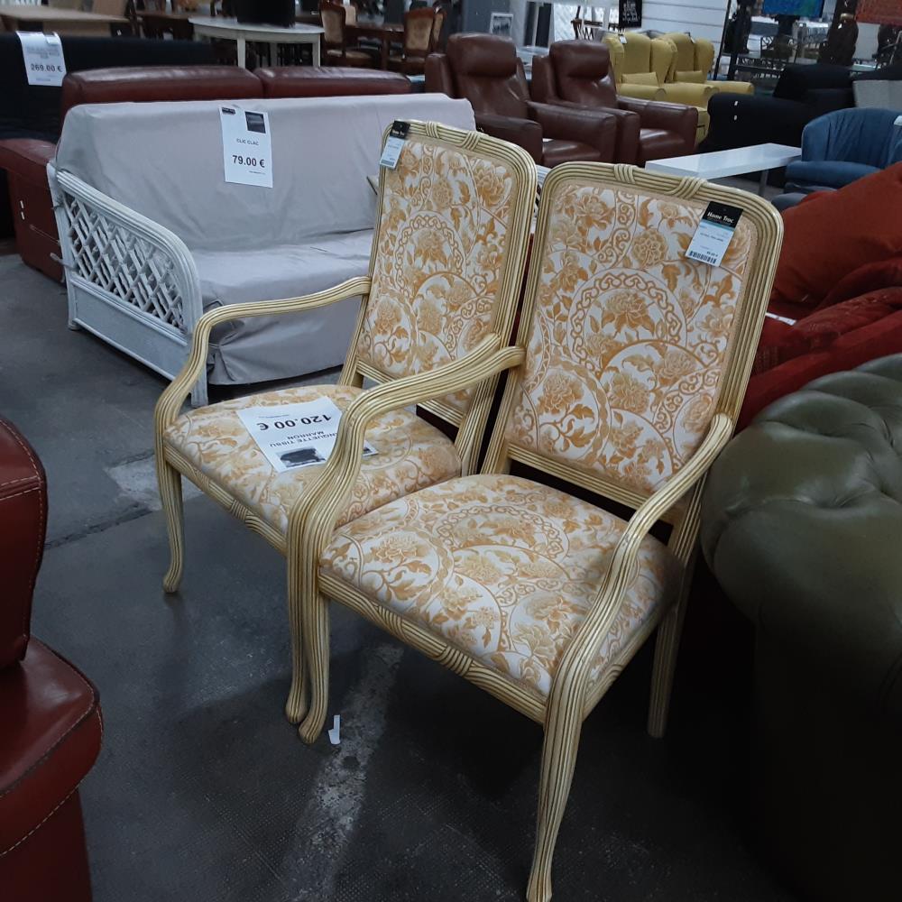 FAUTEUIL TISSU JAUNE 