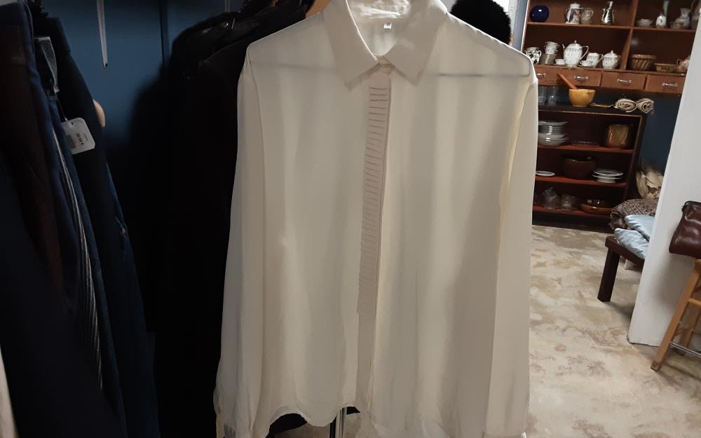 CHEMISE CREME JABOT PLISSÉ 