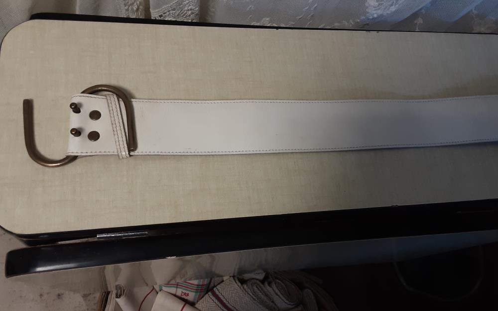 CEINTURE CUIR BLANC S 1970