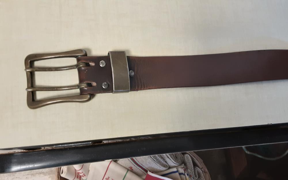 CEINTURE CUIR MARRON 1970