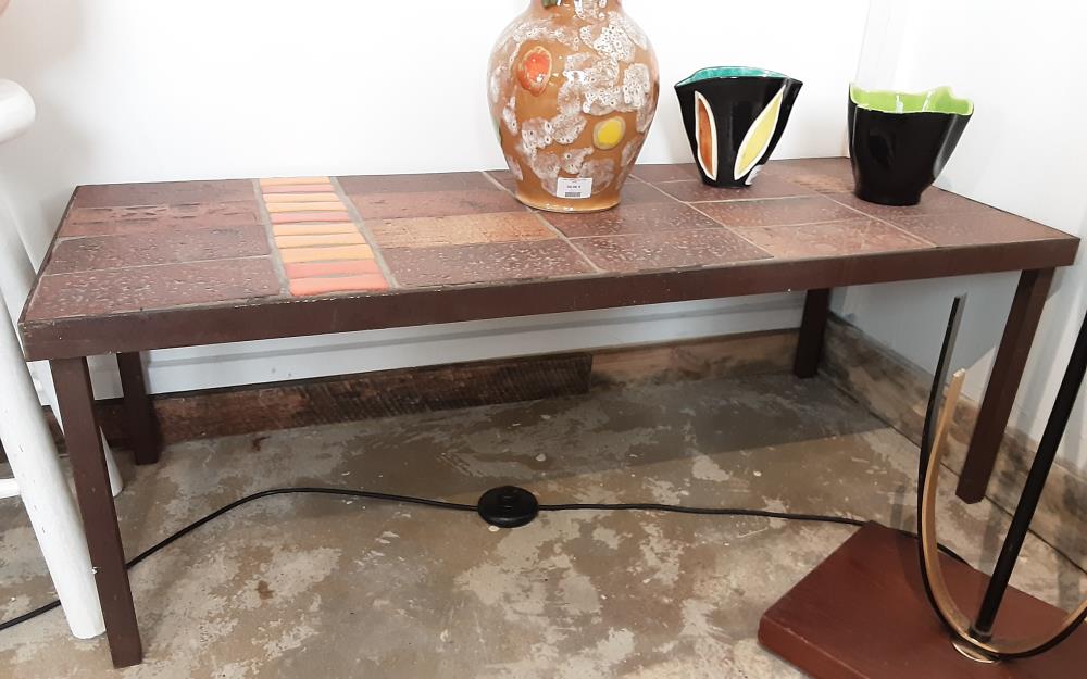 TABLE BASSE CERAMIQUE ORANGE 1970