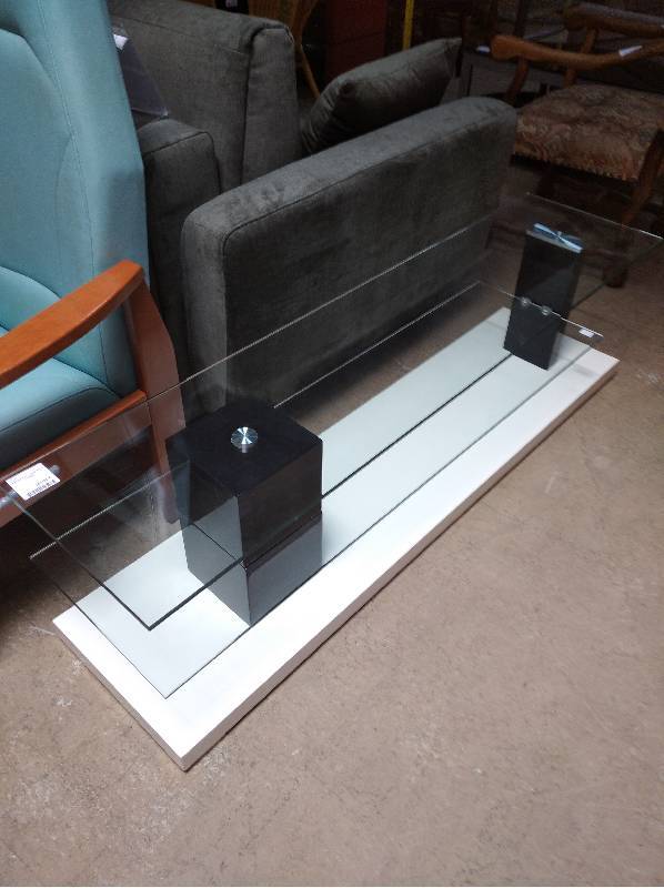 MEUBLE TV  TABLETTE VERRE 