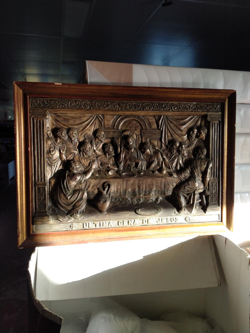 TABLEAU RELIEF BRONZE LA TABLE DES SAINTS