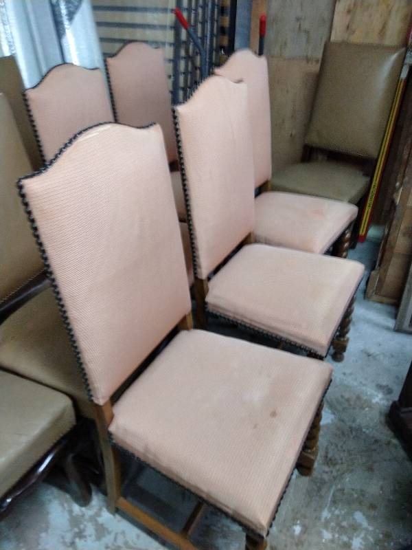 LOT CHAISES BOIS ET TISSU 