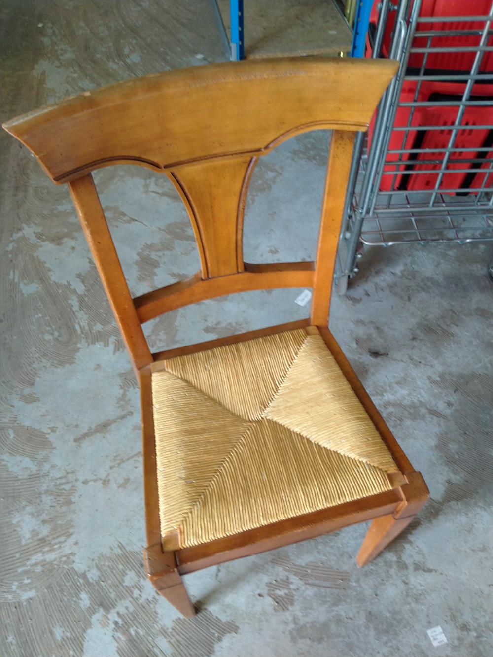 LOT 4 CHAISES BOIS ASSISE PAILLE